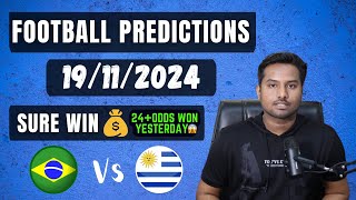 Football Predictions Today 19112024  Soccer Predictions Football Betting Tips  UEFA Nations [upl. by Aliakim299]