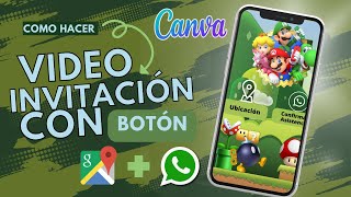 Como hacer una video invitación con botones de ubicación y confirmación de asistencia  Canva [upl. by Fowkes]