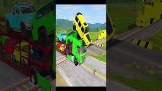 Cars vs Speed Bumps  Train vs Cars  Truck vs Cars  BeamNg Drive 720 beamngdrive beamng [upl. by Siuqcram]