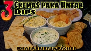 🔴 CREMAS PARA UNTAR  DIPS Económico y fácil  Ideales para Pasapalos Pasabocas Aperitivos Fiestas [upl. by Olson]