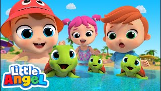 Beach Rescue Team Song  Saving Turtles   Little Angel Kids Songs amp Nursery Rhymes [upl. by Naujtna]