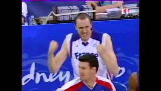 Olympic Games 2000  USA vs France  Antoine Rigaudeau for three [upl. by Karleen]