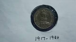 Rare 100 rupees coin india 1917  1984 commemorative UNC coin india [upl. by Ahseki311]