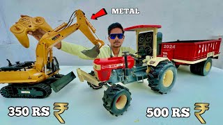 Rc Swaraj 855 Tractor Vs Rc Hobby Grade JCB  Weight lifting Test [upl. by Enilrek]