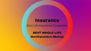 Best Life Insurance Companies in USA BEST WHOLE LIFE  Northwestern Mutual [upl. by Reniar]