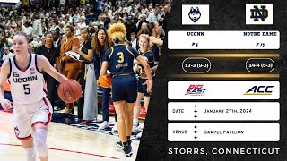 No 8 UConn vs No 15 Notre Dame  NCAA Womens Basketball  12724 [upl. by Piegari67]