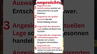 Deutsch B1 bis B2 Kausale Präposition  Angesichts  Genitiv  grammar deutschgrammatik [upl. by Ahsa]