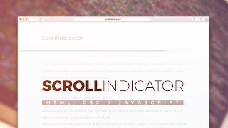 Scroll Indicator Using JavaScript  HTML CSS amp JavaScript [upl. by Cox538]