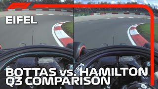 Bottas and Hamilton Qualifying Laps Compared  2020 Eifel Grand Prix [upl. by Hooper]