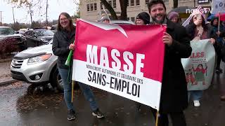 Manifestation pour dénoncer les injustices de lassuranceemploi [upl. by Reamy]