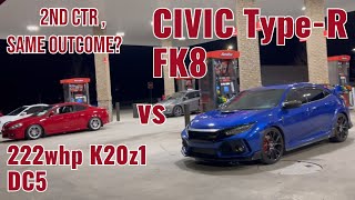 Another FK8 vs DC5 222whp K20z1 RSX [upl. by Goldia]