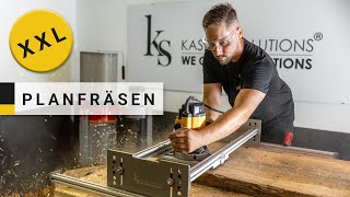 Präzises Planfräsen mit der Planfräsvorrichtung von Kasper Solutions®  Planfräsen mit der Oberfräse [upl. by Neerac]