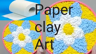 Easy mini lippan art with paper claytissue paper clay art [upl. by Anerat]