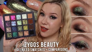 Zygos Beauty Reyeflective Palette  Detailed swatches comparisons amp 3 looks [upl. by Guillaume]