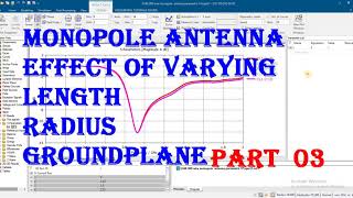 Monopole antenna design in cst  parametric results in cst  concepts of varying L R feko ie3d [upl. by Klarika465]