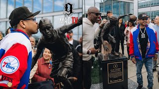 Allen Iverson Shocked After Sixers Unveil His Statue Outside Their PRACTICE Facility 😱 [upl. by Dodd463]