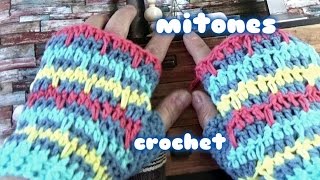 DIY  MITONES GUANTES SIN DEDOS CON PUNTO MEXICANO A CROCHET FACIL [upl. by Zanas157]