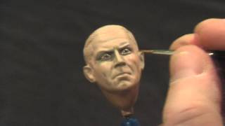 Painting a Large Scale Figure without an Airbrush Part 2  The Face [upl. by Ayn]