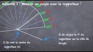 Angle comment mesurer avec le rapporteur  6eme [upl. by Iny558]