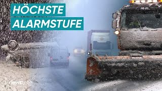 Deutscher Wetterdienst warnt vor Winterchaos auf den Straßen [upl. by Hakceber320]