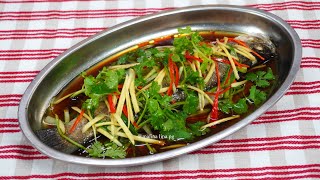 Cara Masak Ikan Siakap Stim Chinese Style  siakap stim resepi simple mudah amp sedap  malina lina pg [upl. by Uni]