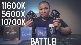 11600K vs 5600X vs 10700K  Mid Range CPU Battle [upl. by Daune405]