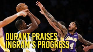 Warriors Kevin Durant on progress of Lakers Brandon Ingram [upl. by Submuloc886]