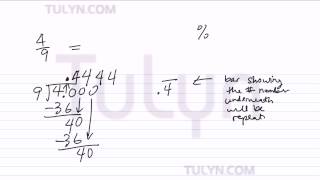 Converting from Fractions to Nonterminating Repeating Decimals to Percents [upl. by Eojyllib]