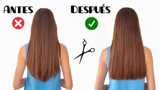 cómo CORTAR el CABELLO RECTO en CASA ✅ How to cut straight hair [upl. by Akimas]