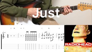 Radiohead  Just guitar cover with tabs amp chords [upl. by Toblat]