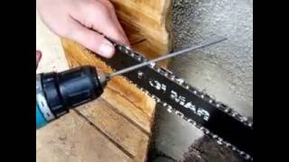 как заточить цепь бензопилы самый быстрый и простой способ \ How to sharpen a chainsaw [upl. by Neelia]