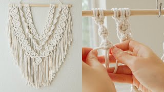 Macrame Wall Hanging  Easy Tutorial for Beginners [upl. by Voss]