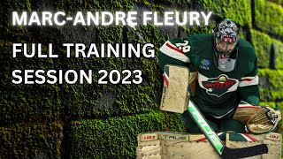 MARCANDRE FLEURY  FULL TRAINING SESSION  Goalie drills team training and penalty shots [upl. by Caldera]