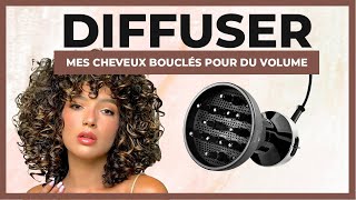 CHEVEUX BOUCLÉS  COMMENT JUTILISE MON DIFFUSEUR POUR DU VOLUME [upl. by Cassandre]