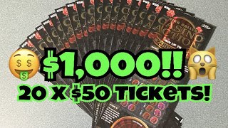 1000 50 Book Casino Action Texas Lottery Scratch Off Tickets [upl. by Olrak]