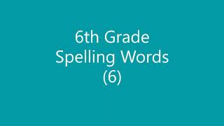 6th Grade Spelling Words with Meaning 6 [upl. by Danielson]