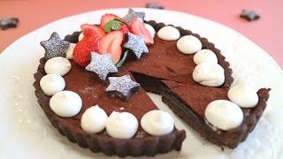 Chocolate ganache tart 絶品濃厚生チョコ風チョコタルト♡ [upl. by Korrie]