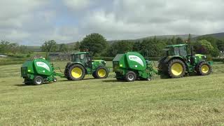 BIG BALING 24 Two John Deere Tractors amp Mchale F5500 Balers 02 06 2024 [upl. by Eelatan]