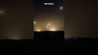 Missiles fired rapidly at Israel from Tel Aviv just hours agoisrael Iran  Video TRT Afrika [upl. by Lirbij]