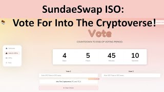 SundaeSwap ISO Vote For Into The Cryptoverse [upl. by Innoj]