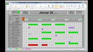 Urlaubsplaner Dienstplaner Schichtplaner Personalplaner Schichtplan Dienstplan MS Excel [upl. by Zoie788]