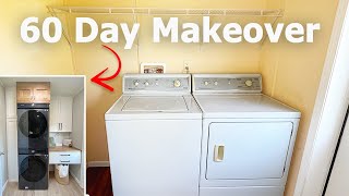 DIY EXTREME LAUNDRY MAKEOVER 60 Day Transformation  DIY Laundry Room Remodel on a budget [upl. by Sexton754]