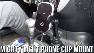 Mighty Mount Cup Holder Fast Wireless Car charger mount for Samsung S24 and iPhone 15 [upl. by Ylas]