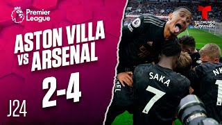 Highlights amp Goals Aston Villa vs Arsenal 24  Premier League  Telemundo Deportes [upl. by Emrich]