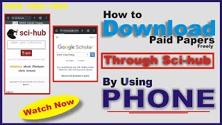 How to download Paid Papers through Scihub By Using PhoneMobile [upl. by Bayard132]