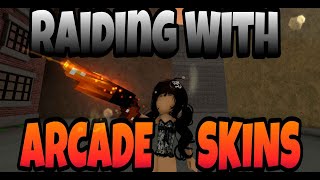 Raiding with the arcade skins Da Hood [upl. by Lenahc30]