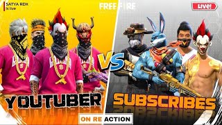 🔴FREE FIRE LIVE🔴SUBCRIBER VS YOUTUBER👽 FULL REACTOIN 😱🤡 freefirelive satyardxlive guildtestlive [upl. by Croom]