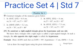 Practice Set 4  L1 Geometrical construction  Std 7 Maths [upl. by Ludwigg]