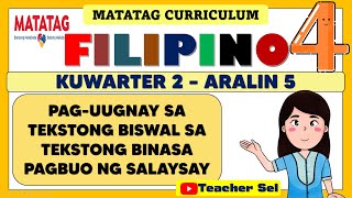 FILIPINO 4 QUARTER 2 WEEK 5 MATATAG  PAGUUGNAY SA TEKSTONG BINASA PAGBUO NG SALAYSAY [upl. by Etoile]