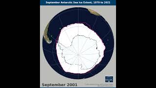 September Antarctic Sea Ice Extent 1979 to 2021 [upl. by Alaik438]